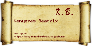 Kenyeres Beatrix névjegykártya